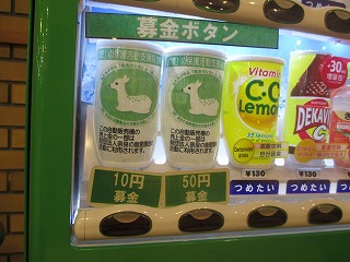 自販機の鹿募金