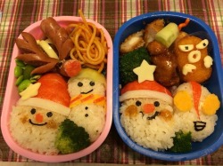 クリスマスの日のサンタクロースのキャラ弁