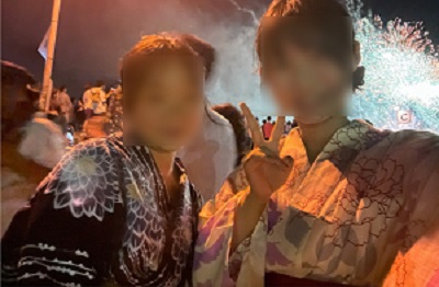 友達と花火大会に行ったときの写真