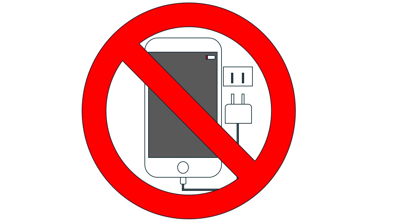 スマホ充電禁止のピクトグラム