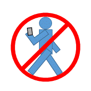 歩きスマホ禁止のピクトグラムです
