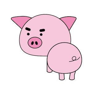 a cute pig with pink