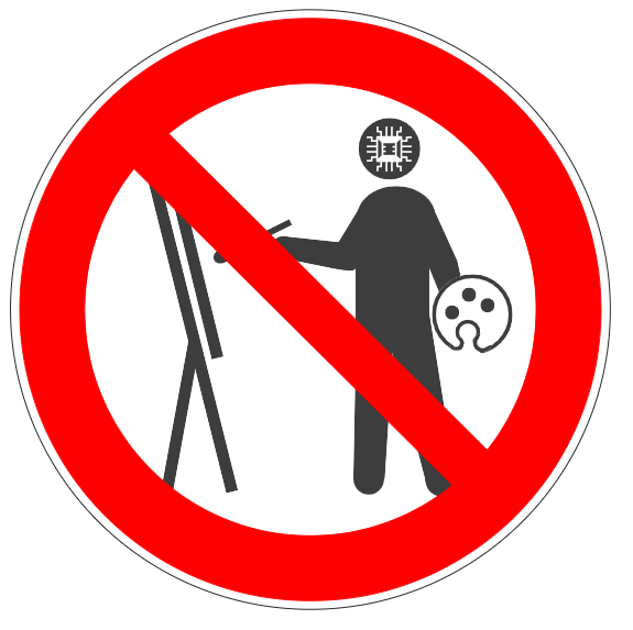 AIによる絵の禁止を意味するピクトグラム