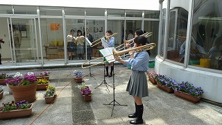 Welcoming concert performed by Brass band club