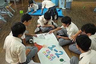 中学生の準備の様子